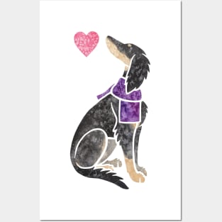 Watercolour Saluki (black and tan) Posters and Art